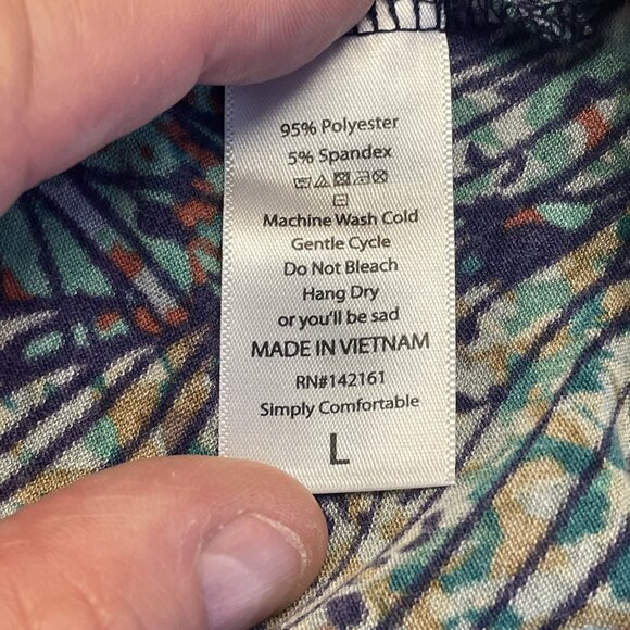 LulaRoe Womens Bird Feather Print Carly Midi Shirt Dress Large Pullover Comfy - Picture 9 of 10